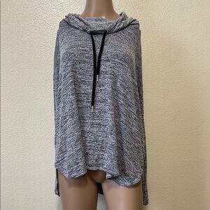 Calvin Klein Gray Hooded Poncho with Drawstring
